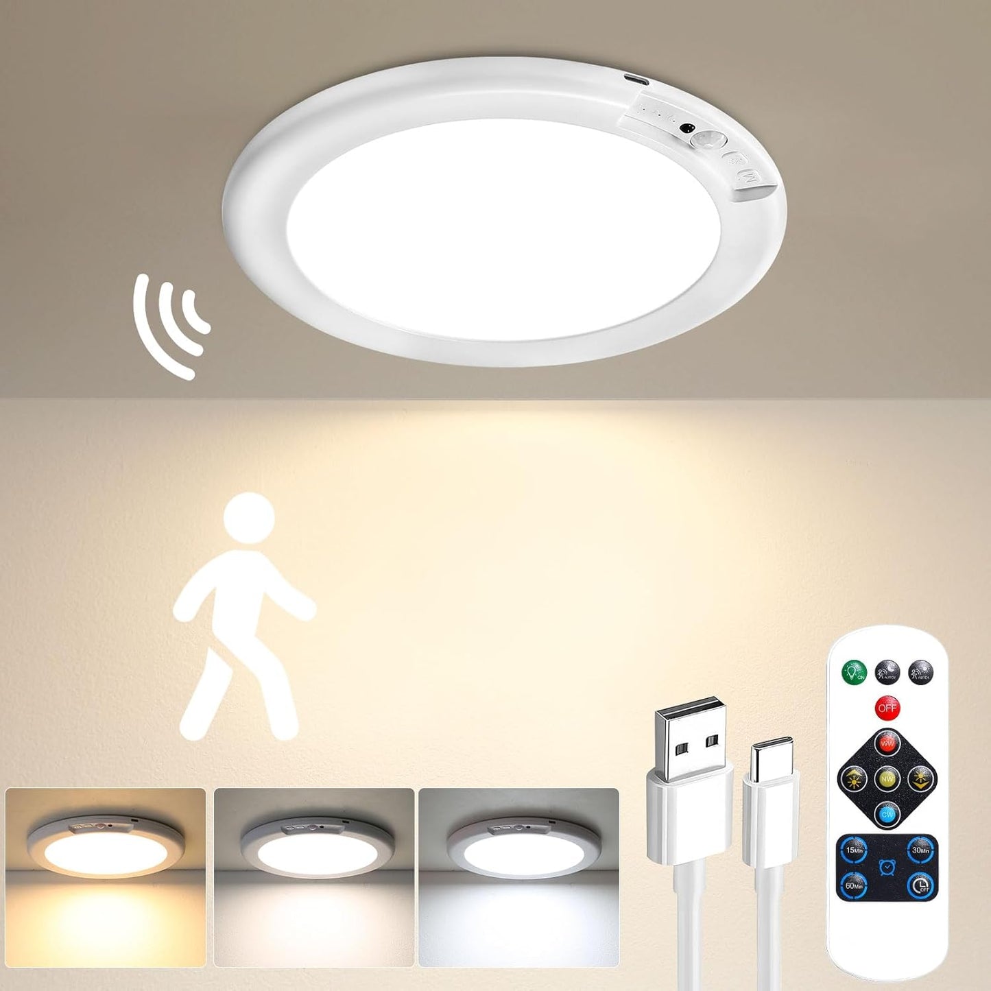 Wireless Automatic Motion Sensor Ceiling Light