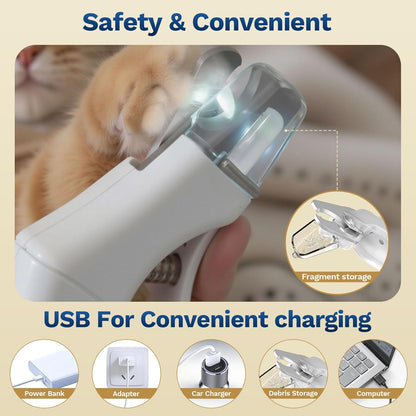 2-in-1 LED Pet Nail Trimmer for Dogs & Cats
