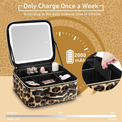 Lighted Makeup Travel Case with Mirror