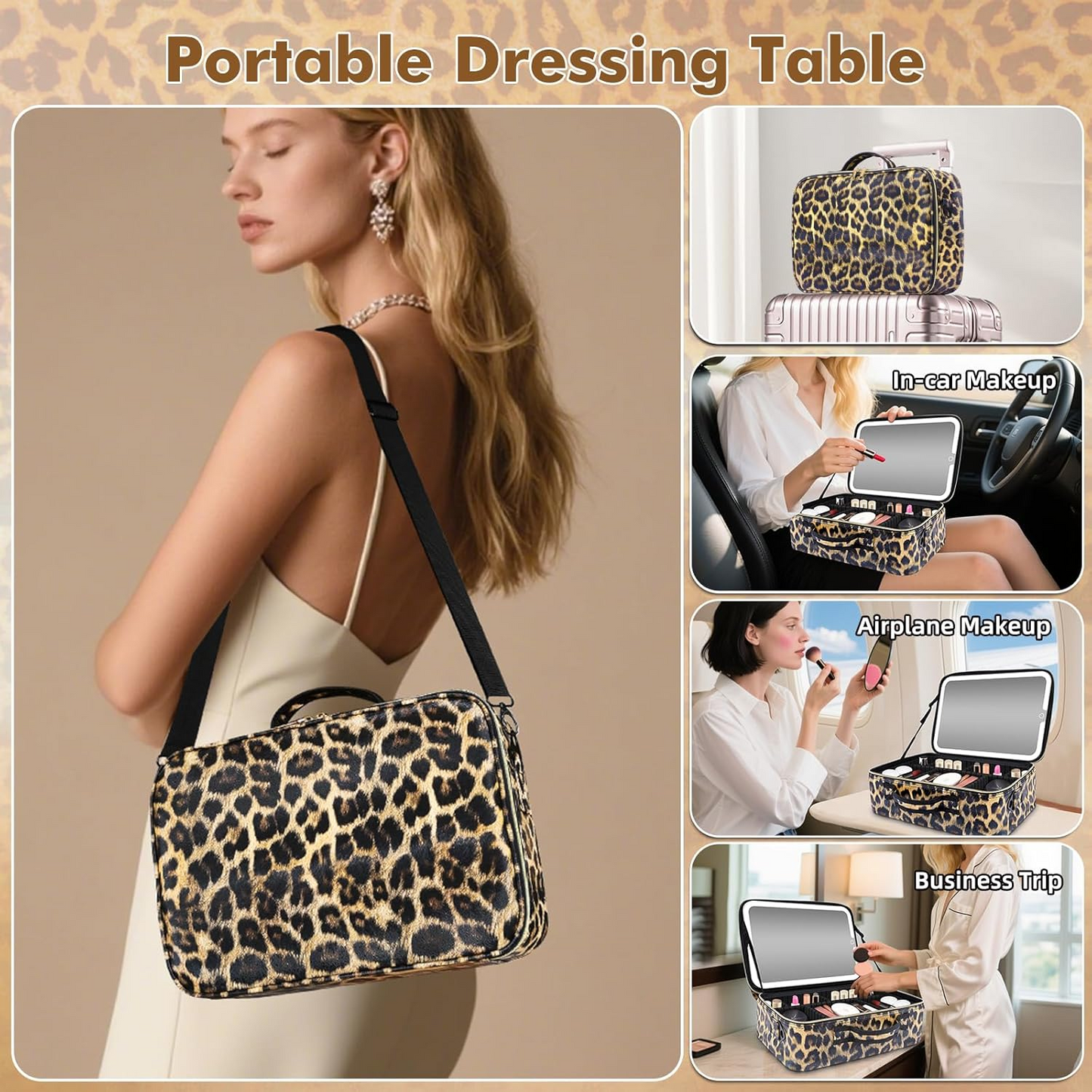 Lighted Makeup Travel Case with Mirror