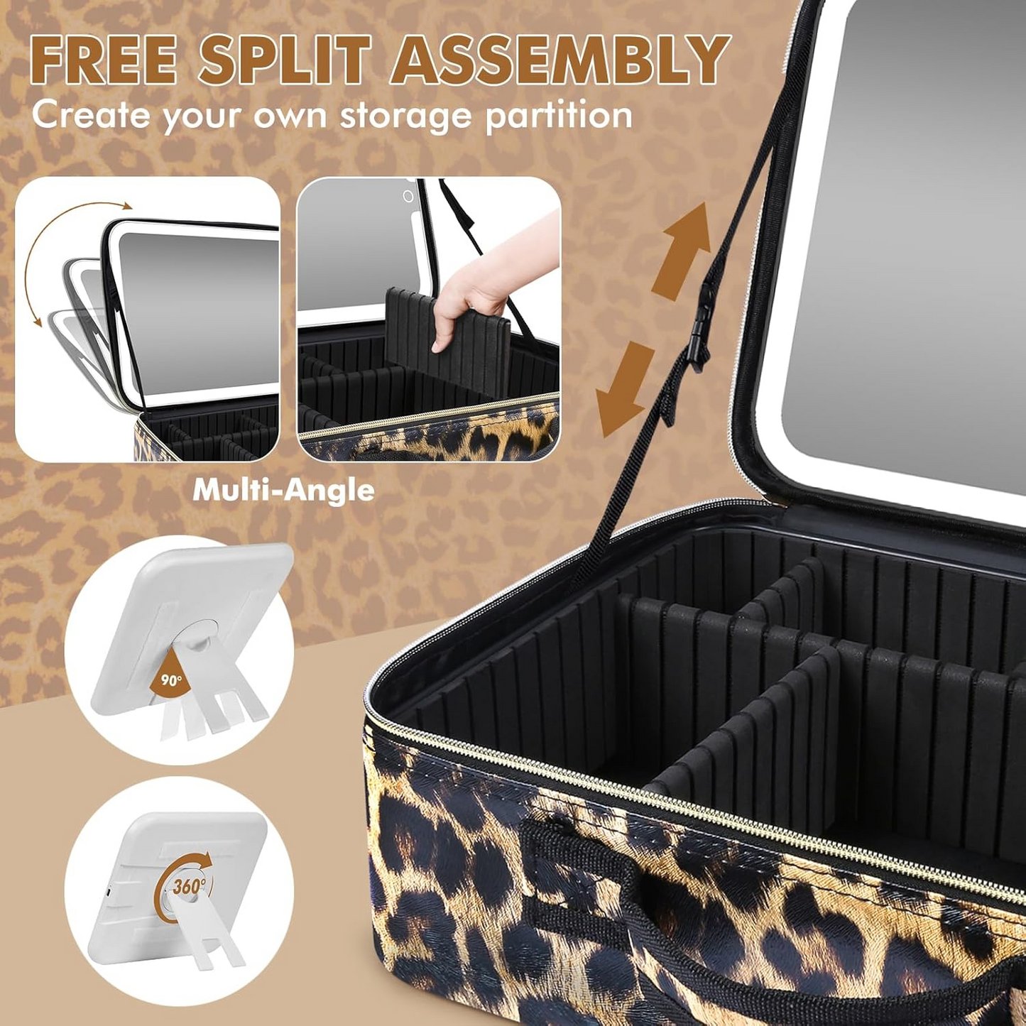 Lighted Makeup Travel Case with Mirror