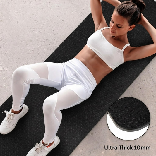 72 x 24 Inch Extra Thick 10mm NBR Foam Yoga Mat with Carry Strap