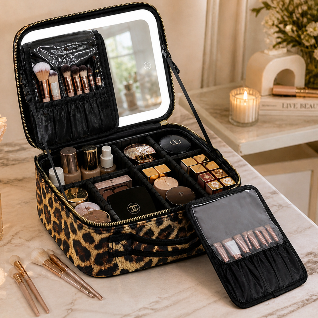 Lighted Makeup Travel Case with Mirror